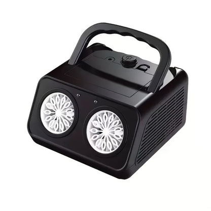 Portable Dual-Fan Bubble Machine with LED Lights and Carry Handle