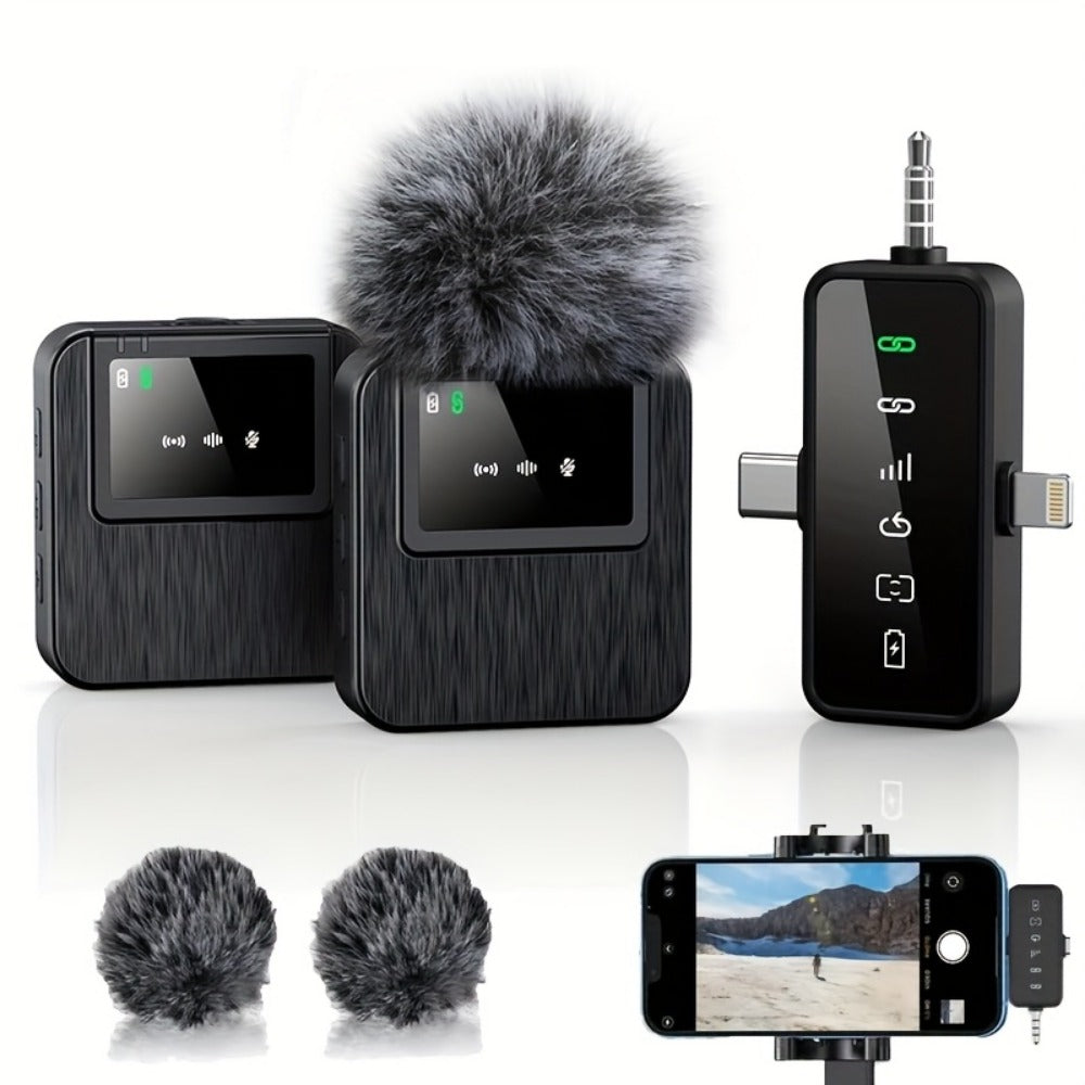 Recording Microphone, 3.5mm, Wireless, USB-C, 3in, Lavalier for Recording and Streaming