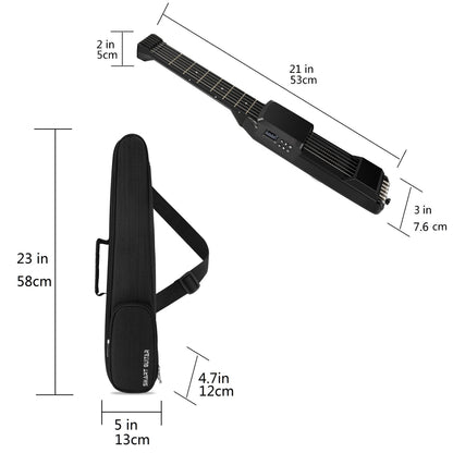 USB Charging Smart Acoustic Electric Guitar Pocket Guitar Standard MIDI Guitar Christmas Travel Guitar Chord Practice Portable Guitar Neck for Trainer Beginner AI LCD