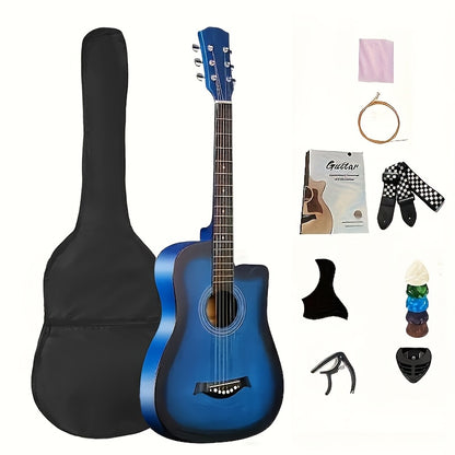 [Christmas Halloween Gift] 38 Inch Matte Acoustic Guitar - Suitable For Beginners And Adults, Perfect For Parties And Events, Comfortable To Play, Featuring Oak Panels And Abs Nuts, An Excellent Gift For Christmas/Halloween
