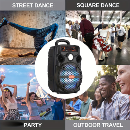 [Portable, BT/TF/TWS/USB/AUX] 1000W Rechargeable Outdoor Wireless Speaker Portable PA System W/ 8" Subwoofer, LED Lights, BT/TF/TWS/USB/AUX, Includes Microphone And Stand, Perfect for Party, Camping, Beach