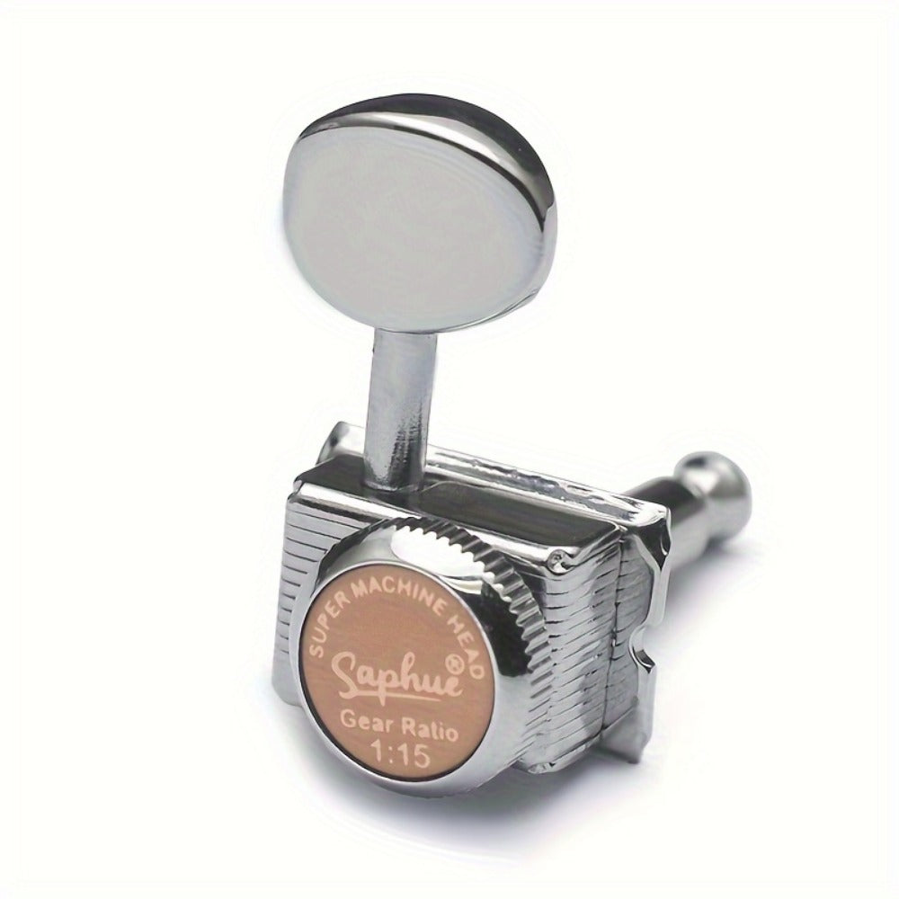 6-Inline Locking Guitar Tuners, 1:15 Ratio, Chrome or Gold Set