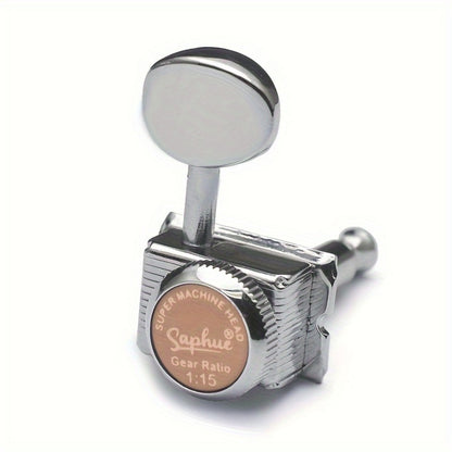 6-Inline Locking Guitar Tuners, 1:15 Ratio, Chrome or Gold Set