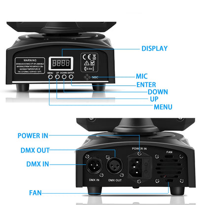 Moving Head DJ Light, RGBW, DMX Control, LED, Party for Stage and Party Lighting