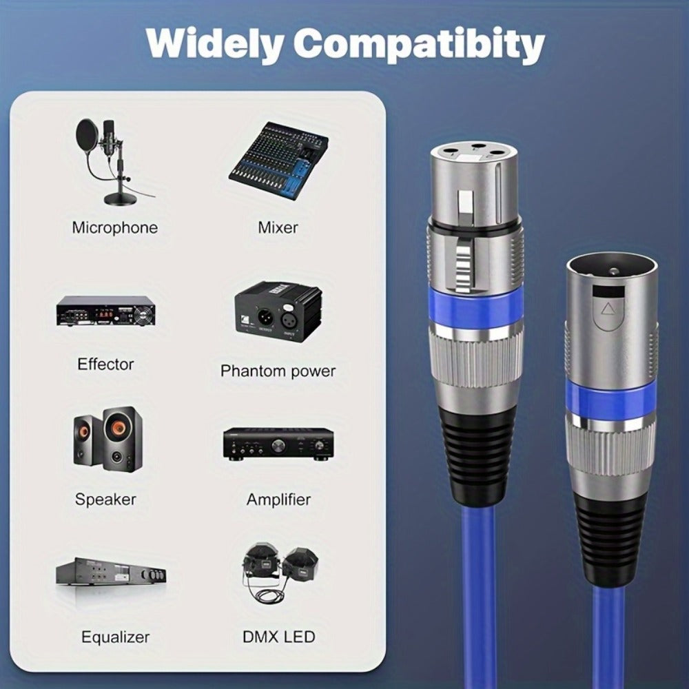 XLR Microphone Cable, 6 Inch, 10 Inch, 4-Pack, QIDUOHAO for Connecting Microphones