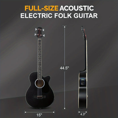 Acoustic Guitar, Black with AMP, Full Size, GLARRY, 44.5In, Full for Lessons and Practice
