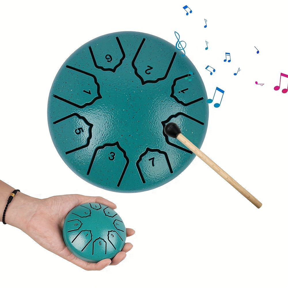 3-inch 6-tone Steel Tongue Drum, 6-inch 8-tone Hollow Drum Iron Drum, 6-inch 11-tone Outdoor Rain Drum, Percussion Instrument, with Travel Bag, Music Book, Drumsticks And Stand