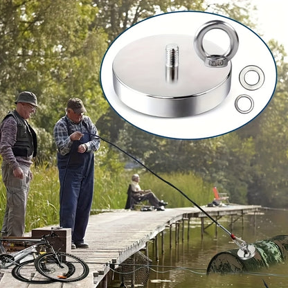 1500 Pounds Pulling Force Magnet Fishing Set, Includes Neodymium Durable Rope, Carabiner, Gloves, And 304 Thread Locker Glue High-quality River Recycling And Magnetic Fishing Magnets With Ropes, A Magnet Tool Suitable For Outdoor Use