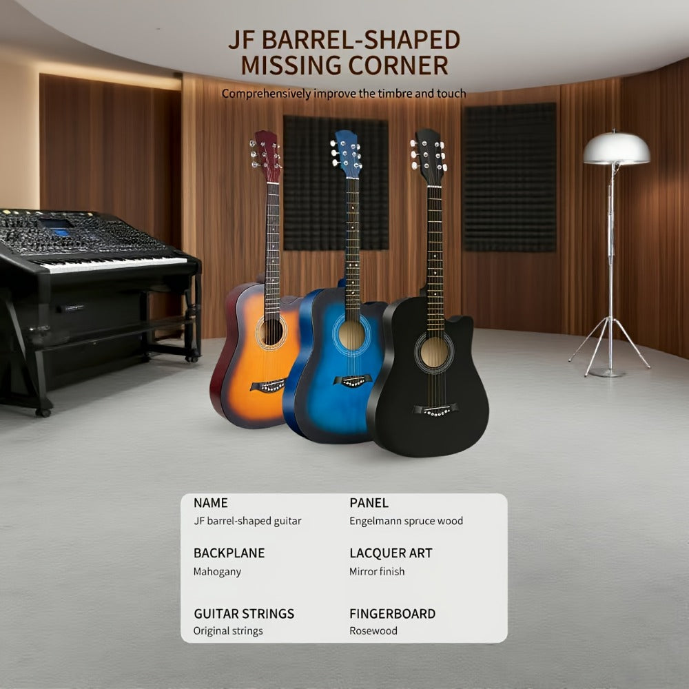 Acoustic Guitar, blue+38 inches, Full Size, Full-Size/, Cutaway, GuitarFor for Lessons