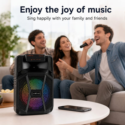 Portable PA Speaker, 10m, RGB, Remote Control, System, Wireless for Parties and Karaoke