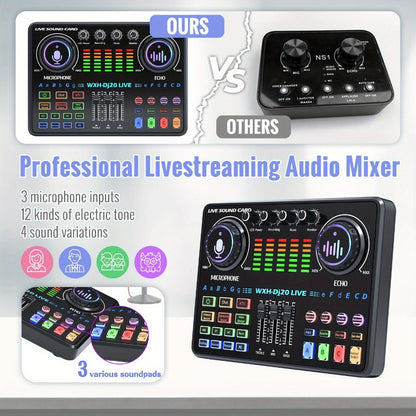 USB Audio Interface, 48 volts, Wireless, USB-C, Podcast, Equipment for Recording