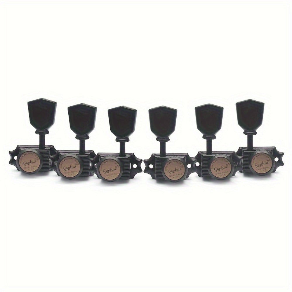 3+3 Locking Guitar Tuners, 1:15 Ratio, Black Gold or Chrome Set