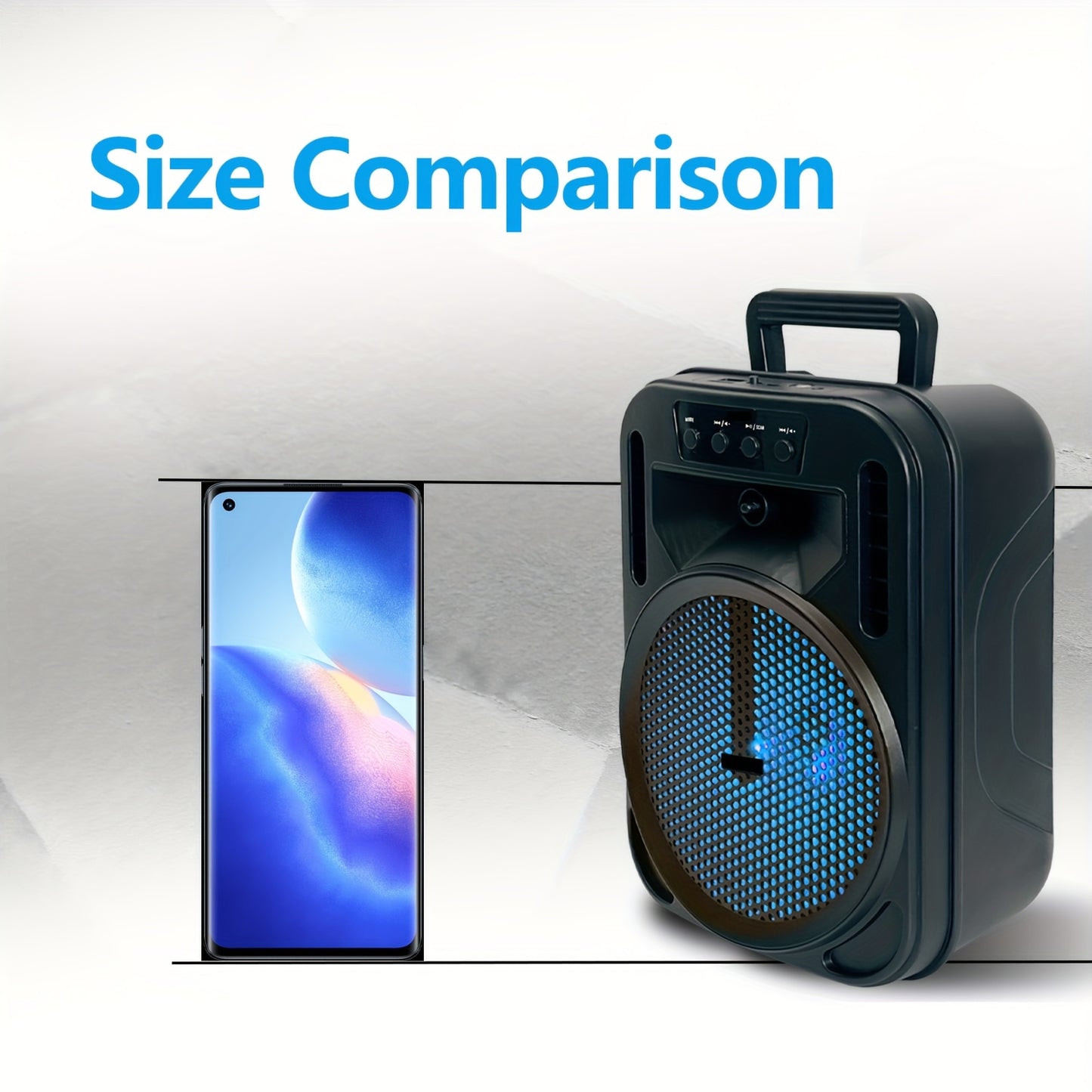 4000W Rechargeable Outdoor Bluetooth Speaker Portable PA System W/ 6.5" Subwoofer, Party Lights USB/TF/FM/TWS, FM Radio, Perfect for Thanksgiving & Christmas Party