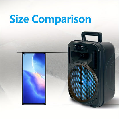 4000W Rechargeable Outdoor Bluetooth Speaker Portable PA System W/ 6.5" Subwoofer, Party Lights USB/TF/FM/TWS, FM Radio, Perfect for Thanksgiving & Christmas Party