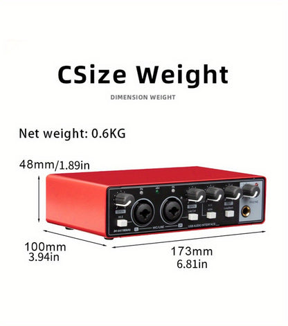 2-Channel USB Audio Interface, 24-Bit/192kHz with 48V Phantom Power