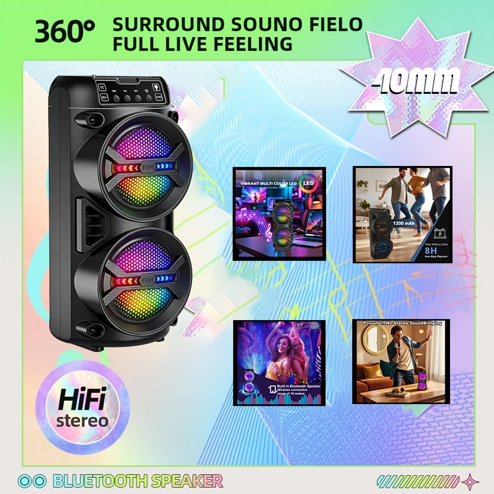 Peak 6500W Professional-Grade Subwoofer Wireless Speaker with Lightweight And Portable Design, High-Dynamic Sound Field Performance, Studio Recording Equipment, RGB Ambience Light Effects, Essential for Easter/Mother'S Day Parties