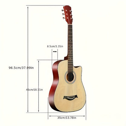 38-Inch Matte Acoustic Guitar Kit with Gig Bag and Accessories
