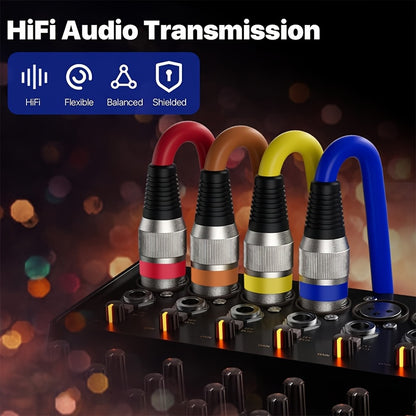 2pcs QIDUOHAO High-Quality V2pcs, 6-inch, 10-inch, 15-inch Size XLR Cables, 35-foot 2pcs - 3-Pin Balanced XLR to C Microphone Cables, for Microphones, Mixers, Recording Studios, Podcasting, Broadcast Microphones, Gaming Microphones