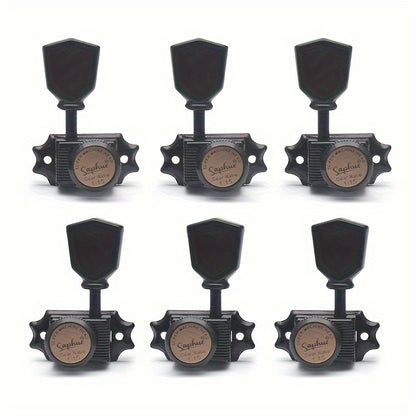 SAPHUE 3+3 Vintage Style Locking Guitar Machine Heads 1:15 Ratio Lock String Deluxe Tuning Key Pegs Tuners Set Replacement for Electric, Acoustic Or Folk Guitars