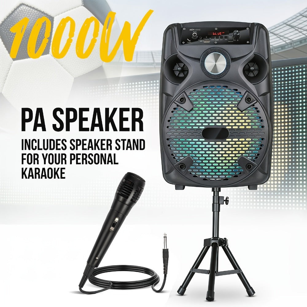 Portable PA Speaker, Remote Control, Wireless, Indoor/Outdoor for Parties and Karaoke