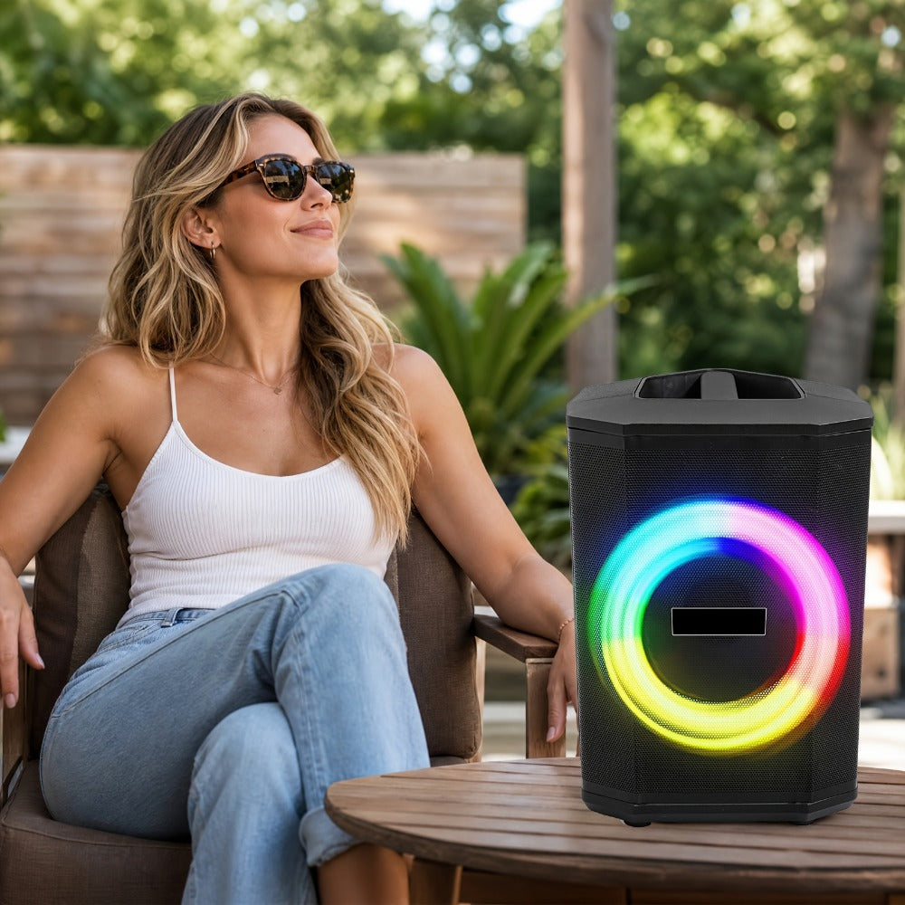 Portable PA Speaker, Sound Activated, Remote Control, Wireless for Parties and Karaoke