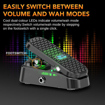 Guitar Effects Pedal, Analog, Wah, Volume for Electric Guitar Or Bass Tone Shaping