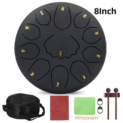 Steel Tongue Drum, 6/8-Inch 8/11-Note Set with Bag, Mallets and Music Book
