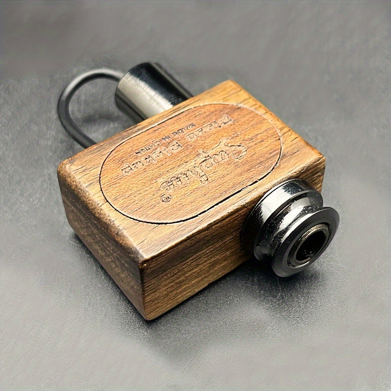 SAPHUE S2 Clip-On Pickup Transducer Designed for Acoustic, Classical Guitars, Ukuleles, Kalimbas, And Mandolins - Features a Handcrafted Wooden Case with a 6.35Mm Jack, Deep Brown Color, No Battery Needed, And a Portable Guitar System