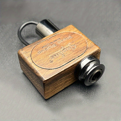 SAPHUE S2 Clip-On Pickup Transducer Designed for Acoustic, Classical Guitars, Ukuleles, Kalimbas, And Mandolins - Features a Handcrafted Wooden Case with a 6.35Mm Jack, Deep Brown Color, No Battery Needed, And a Portable Guitar System