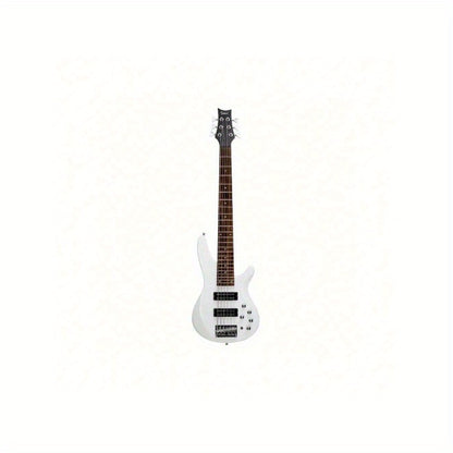 Electric Bass Guitar shown in the White option