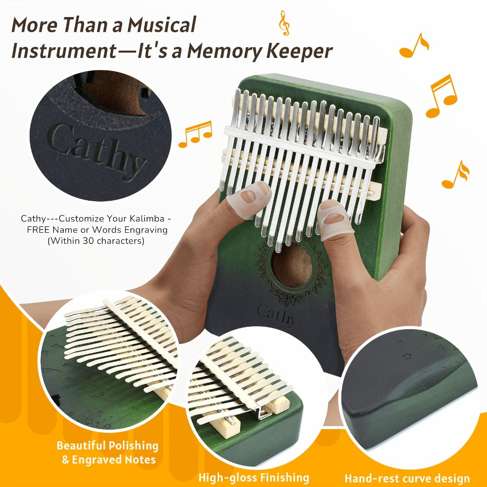 17-Key Kalimba Thumb Piano with Gift Box, Tuning Hammer and Songbook