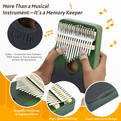 17-Key Kalimba Thumb Piano with Gift Box, Tuning Hammer and Songbook