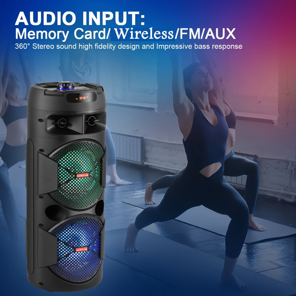 Portable PA Speaker, 59cm, Remote Control, Bluetooth, Dual, Karaoke for Parties