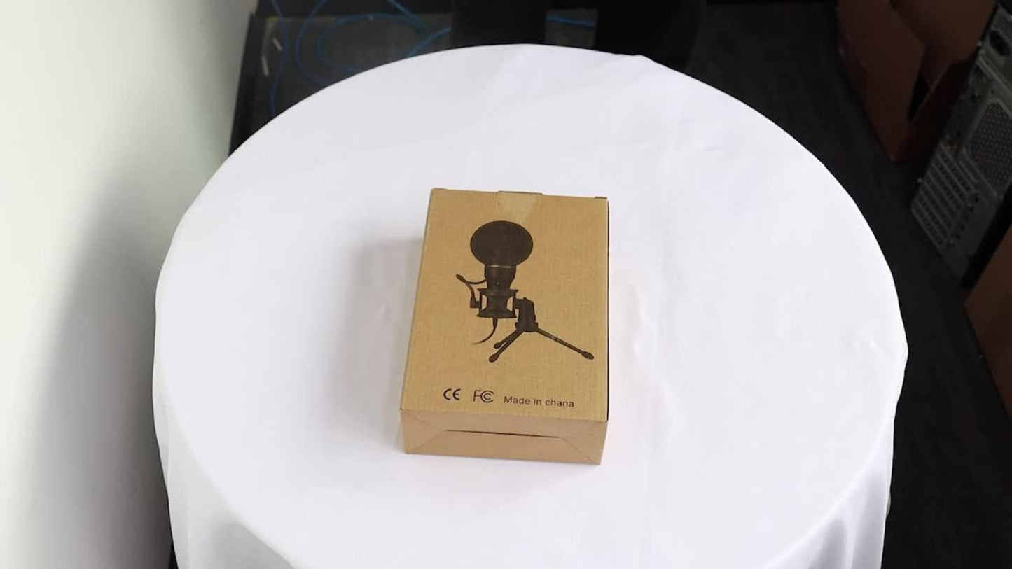 USB RGB Condenser Microphone Kit with Tripod, Pop Filter and Monitor