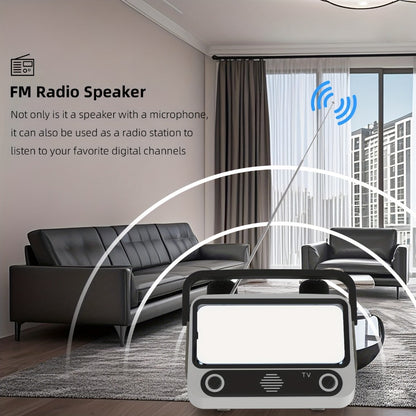 Portable PA Speaker, White, Wireless, USB-C, Karaoke, Machine for Parties and Karaoke