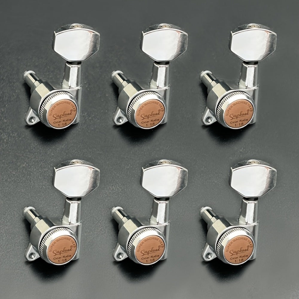 Guitar Tuning Peg Set, Silvery 3 Right, 6pcs, SAPHUE, Locking for Replacing Guitar Tuning