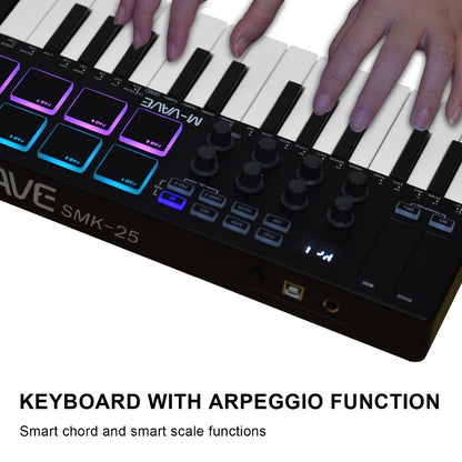 MIDI Pad Controller, RGB, Wireless, M-VAVE, 25-Key, Keyboard for Music Production