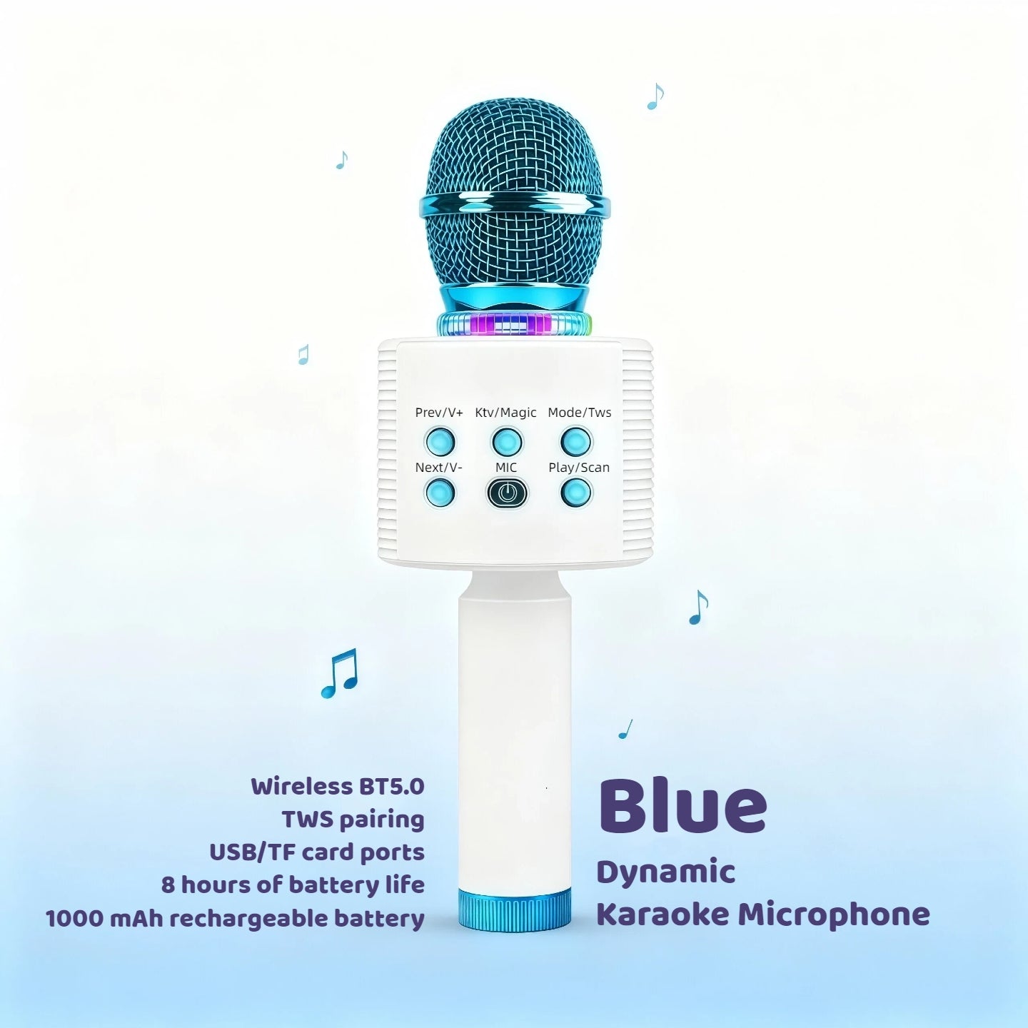 Limited Time Deal: $10, Limited to 50 Units. Wireless Karaoke Microphone - Fun Voice Changer Mic with LED Lights, Portable Speaker & Home Karaoke Machine for Singing, Summer Parties, Outdoor Fun, Car & Camping - Powerful Stereo Sound, Birthday Gift