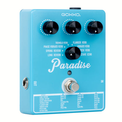 GOKKO Chorus Pedal Multiple Chorus Effects Semi-Analog Circuit from Surreal Deep Tone for Electric Guitar (GK-65)
