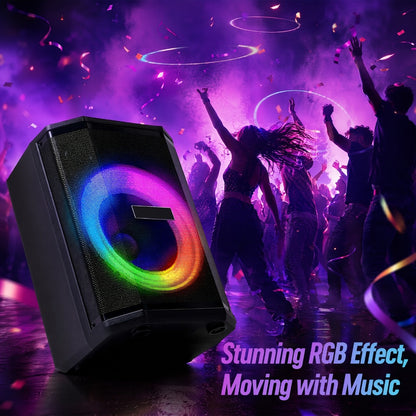 Portable PA Speaker, Sound Activated, Remote Control, Wireless for Parties and Karaoke