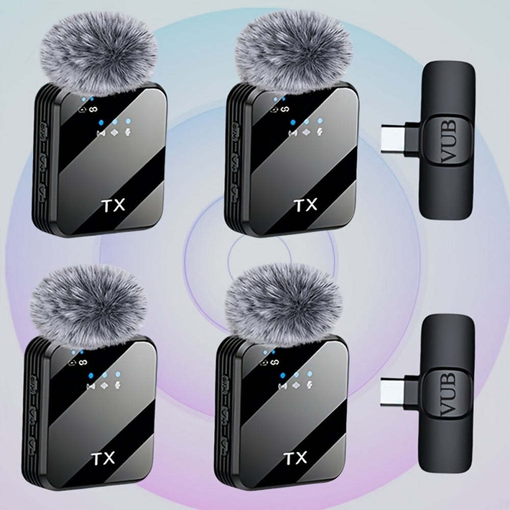 Recording Microphone, Condenser, Wireless, USB-C, Professional, Lavalier for Recording