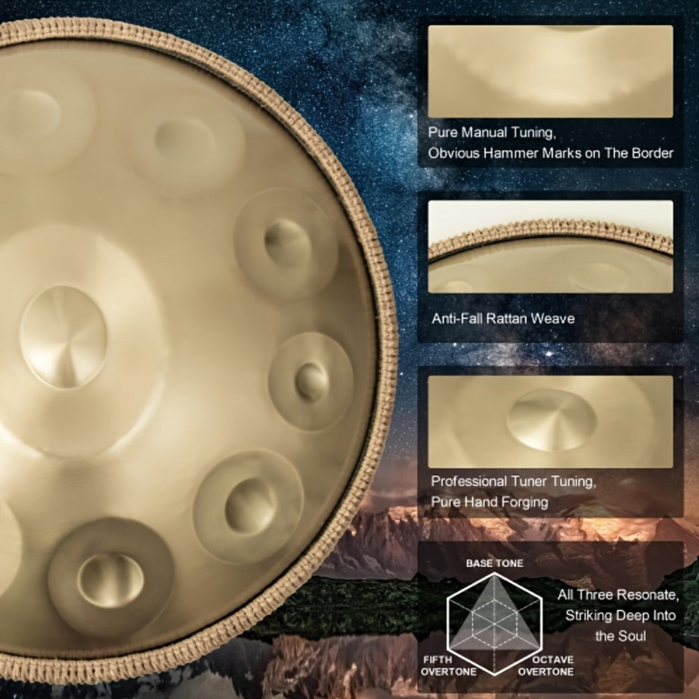 Hand Drum, 440Hz, 22 Inch, Notes, Handpan for Rhythm Practice