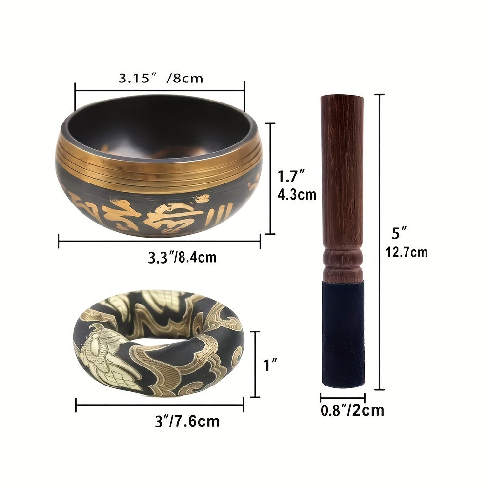 Singing Bowl Set, 3. 15 Inch Sound Bowl Meditation Bowl Meditation Sound Bowl Handcrafted In Nepal for Healing And Mindfulness