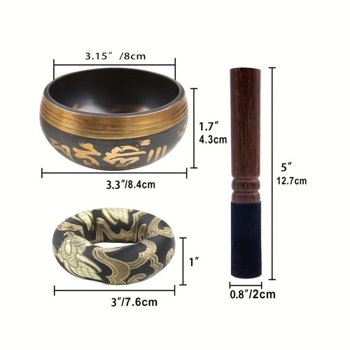 Singing Bowl Set, 3. 15 Inch Sound Bowl Meditation Bowl Meditation Sound Bowl Handcrafted In Nepal for Healing And Mindfulness