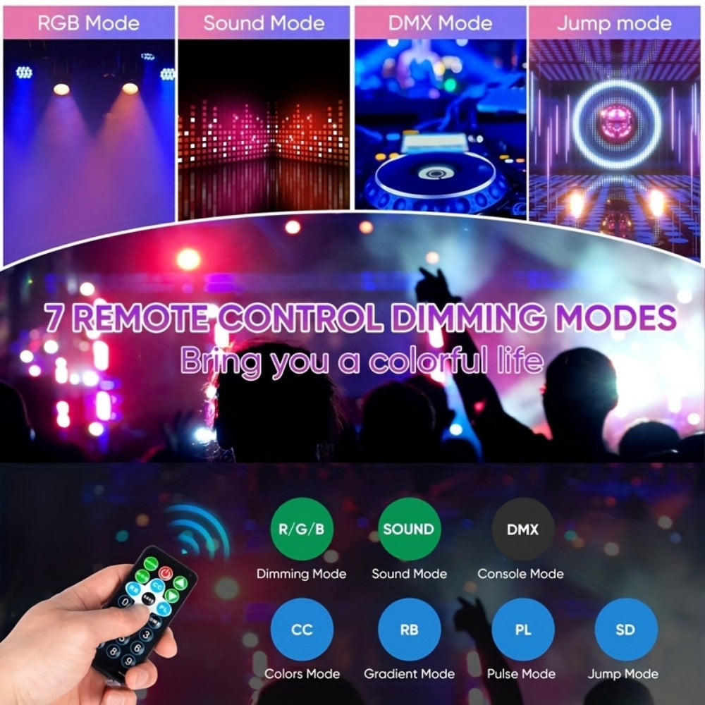 LED Stage Light, Remote Control, RGB, DMX Control, Lights, Party for Stage and Party