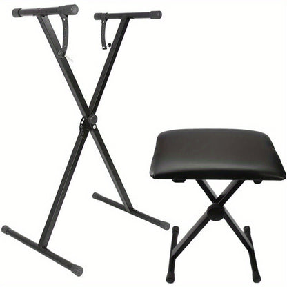 X-Style Keyboard Stand and Bench Set for 49, 61, 76 and 88-Key Pianos