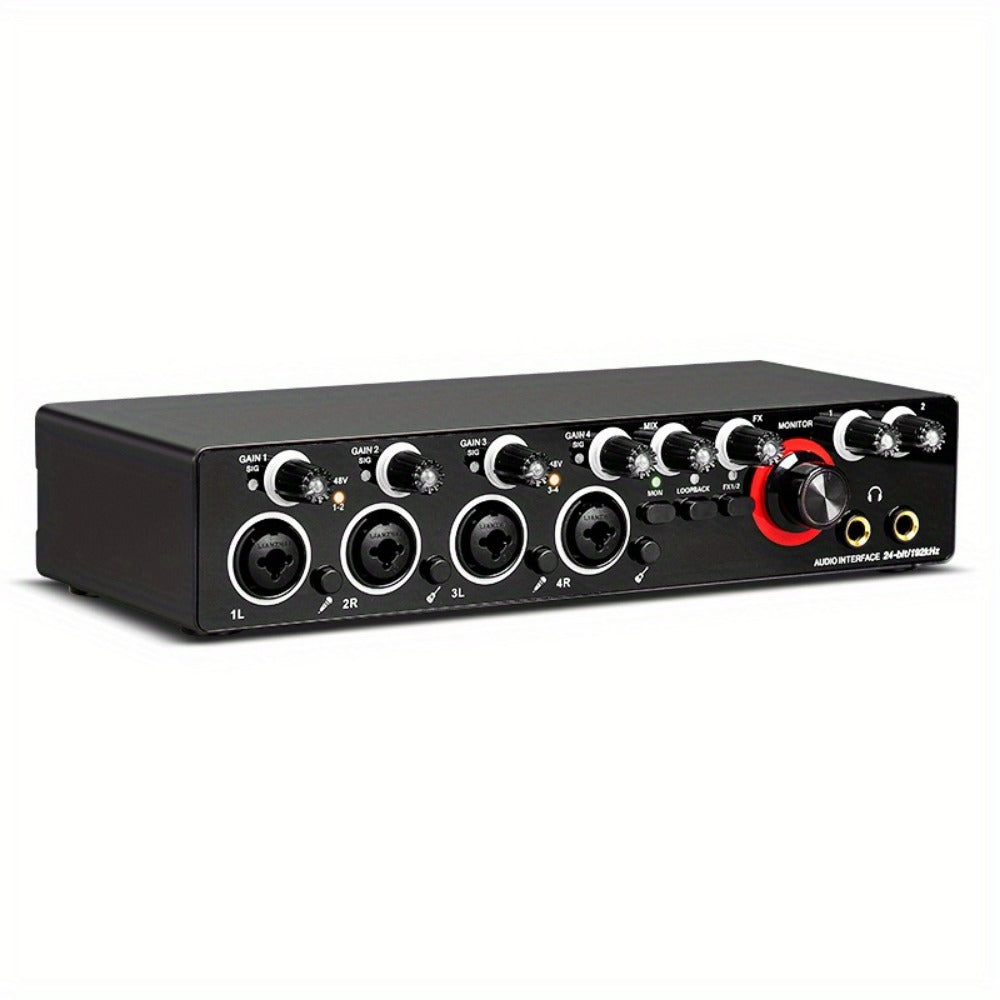 USB Audio Interface, 192Khz, Professional, 4-Channel, Sound for Recording and Streaming