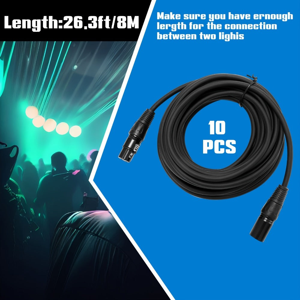 LED Stage Light, 10 Pack, DMX Control, Pack/, 26.3ft, DMX for Stage and Party Lighting