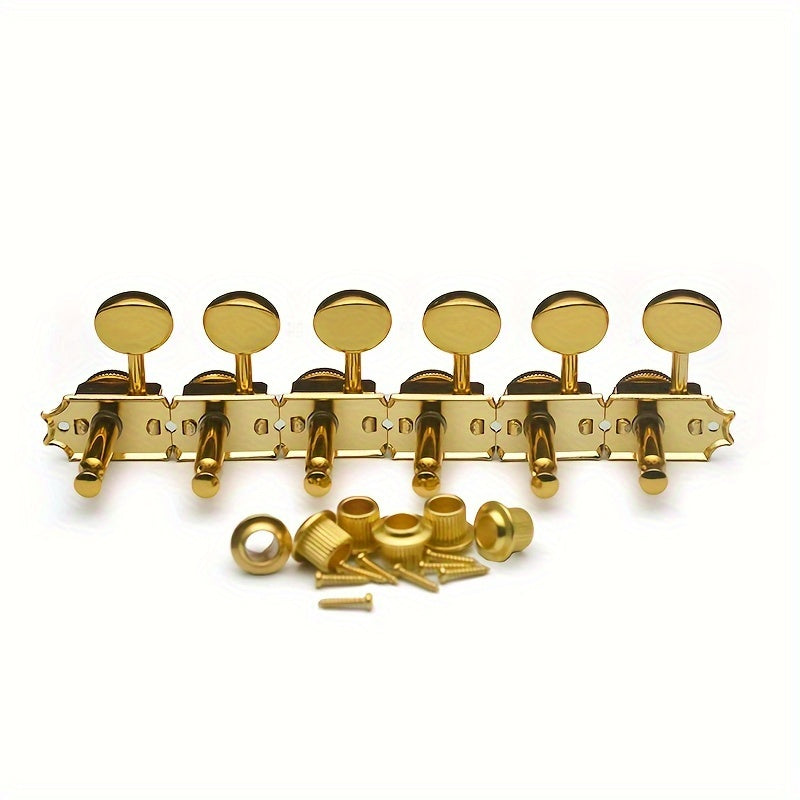 SAPHUE 6pcs Chrome Inline Guitar Locking Tuners - Vintage for Style, Easy Install, for ST And TL Electric/Folk/Acoustic Guitars