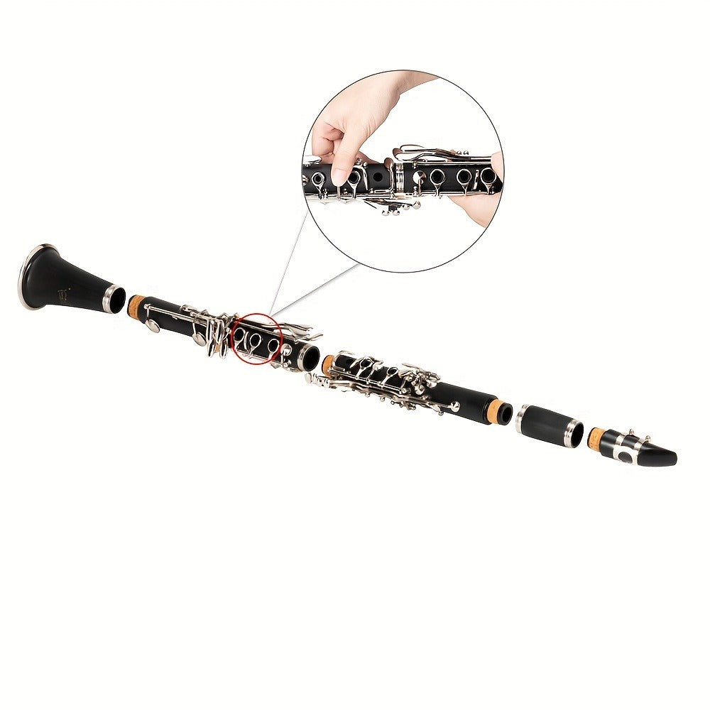 B-Flat Clarinet, 17 Keys, 10pcs, Glarry, Keys, Set for Lessons and Practice